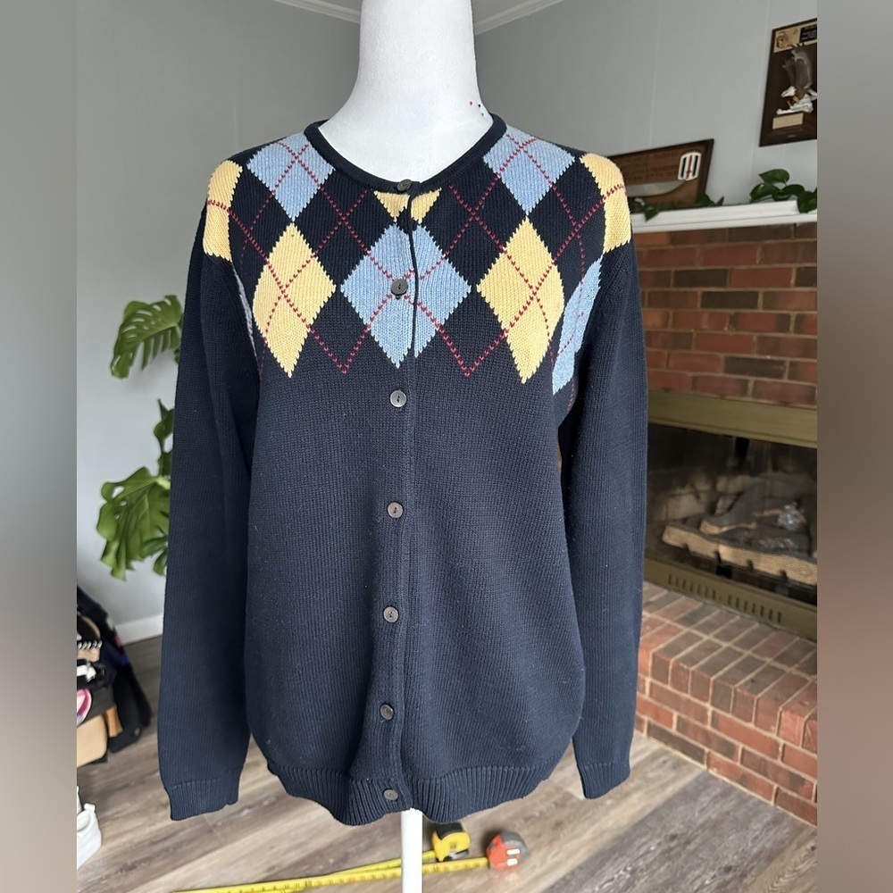 #20) Vtg. Liz Claiborne 100% Cotton button front cardigan size Small excellent